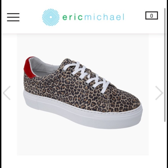 Erin Michael Portugal Topper leopard print lace sneaker retro inspired - Picture 2 of 16